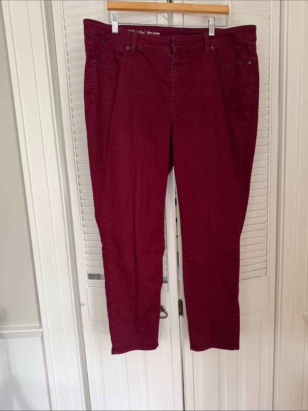 Talbots Deep Burgundy Slim Ankle Jeans
